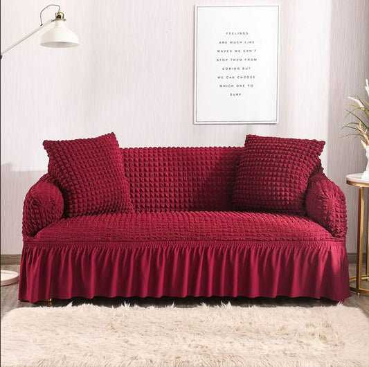 Turkish Bubble Fabric Sofa Cover - Maroon