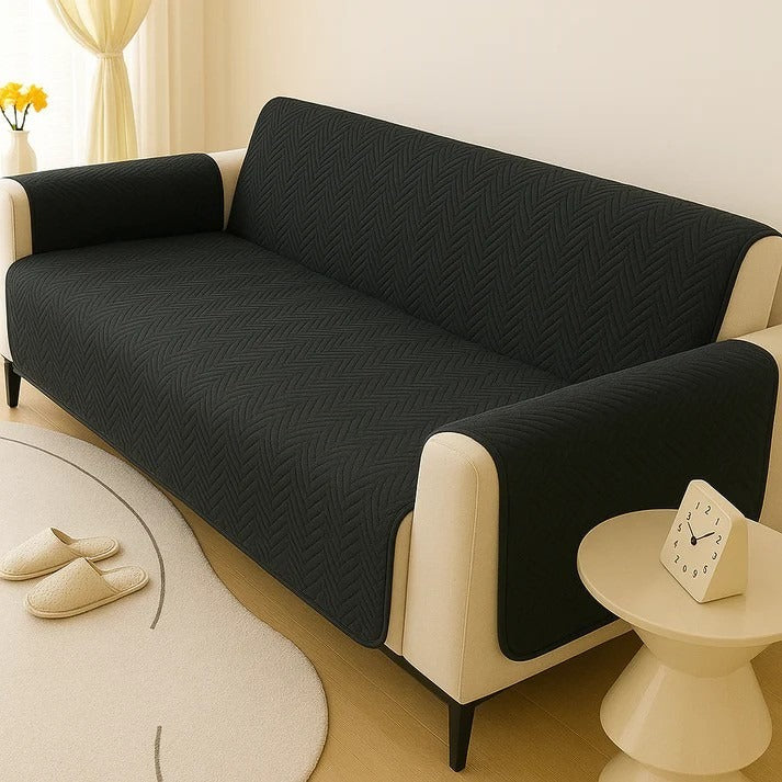 Premium Matt Ultrasonic Sofa Protector – black