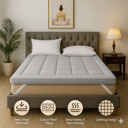 Square Quilted Ultra Soft Mattress Topper