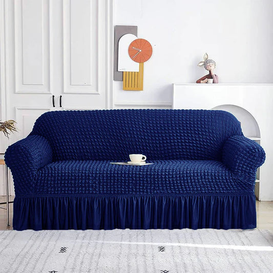 Turkish Bubble Fabric Sofa Cover - Blue