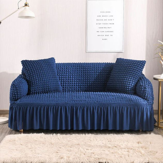 Turkish Bubble Fabric Sofa Cover - Blue