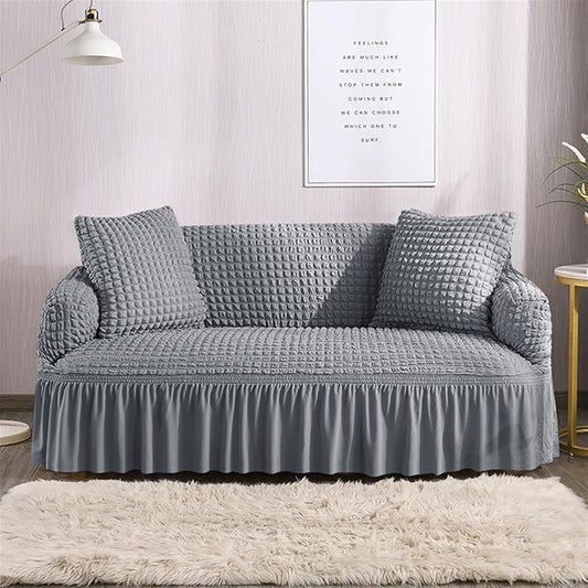 Turkish Bubble Fabric Sofa Cover - Grey