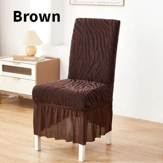 Zebra Velvet Chair Cover - Brown