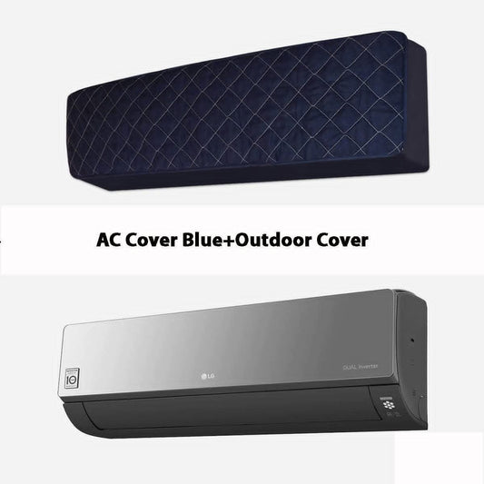 Quilted Waterproof AC Cover ( Inner + Outer Set ) Blue
