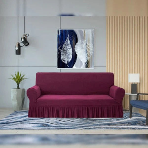 Sofa Cover in Micro Mash Stuff - maroon