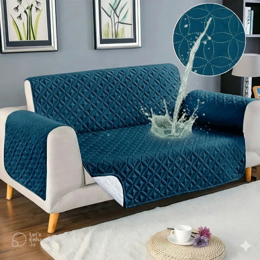 Micro Quilted Waterproof Sofa Cover - zinc