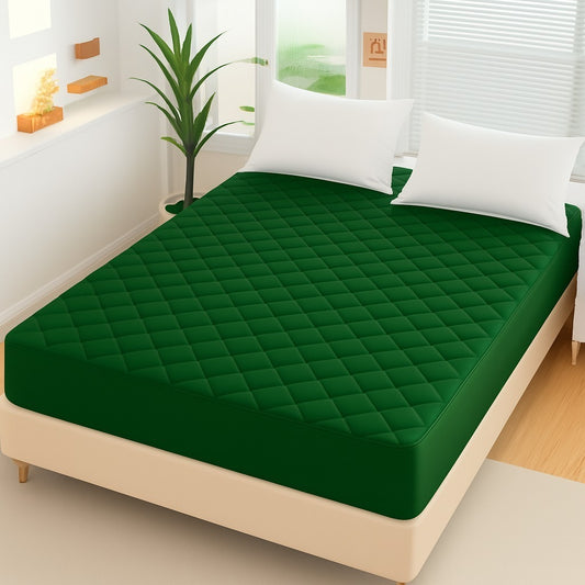 Quilted waterproof Mattress Cover King Size - green