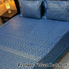 3PC Texture Velvet Bedsheet - blue