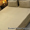3PC Texture Velvet Bedsheet - beige