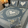 4PC Velvet Jacquard Bedsheet – King Size -silver