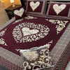 4PC Velvet Jacquard Bedsheet – King Size -maroon