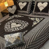 4PC Velvet Jacquard Bedsheet – King Size- chocolate brown
