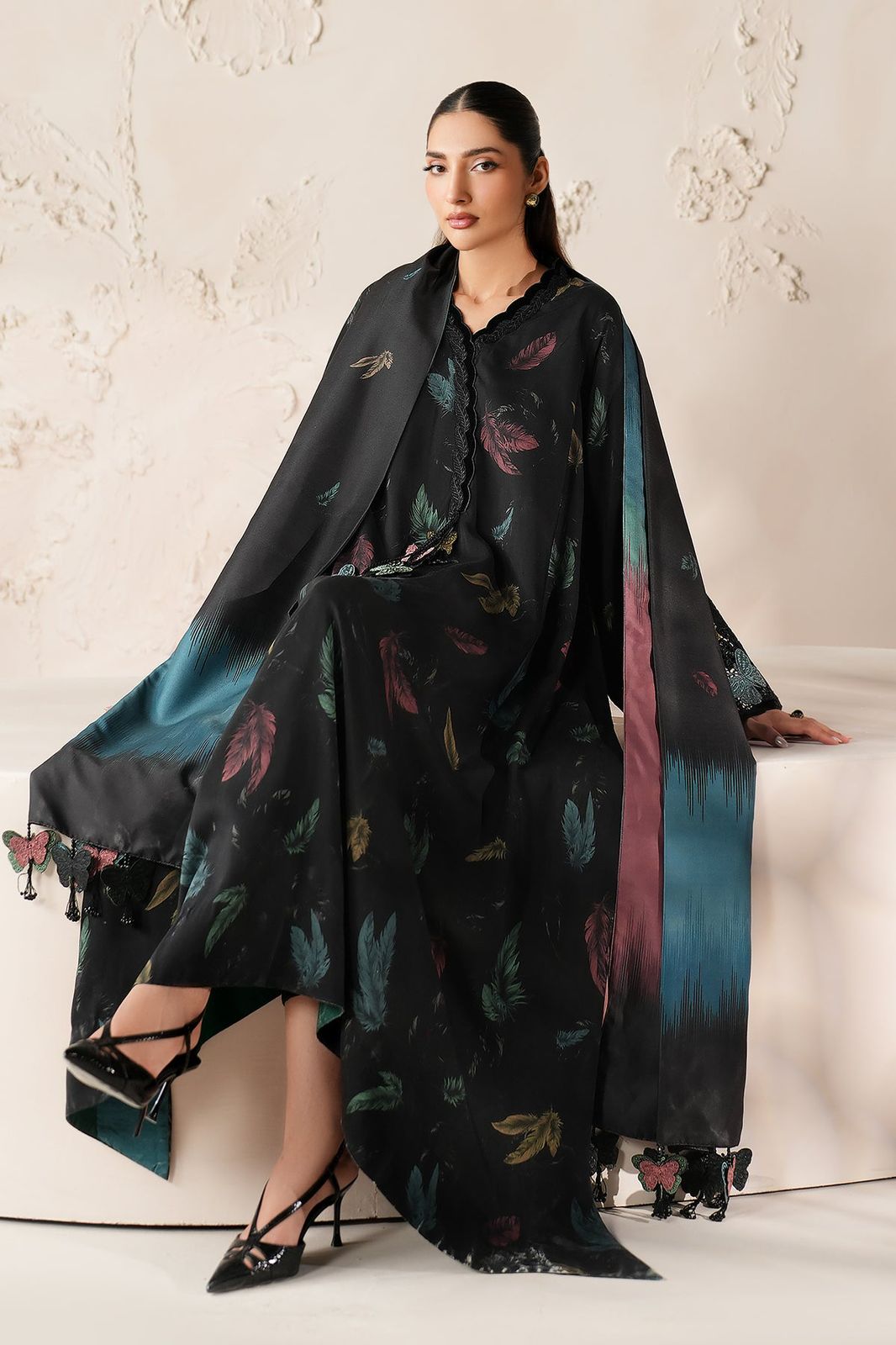 Baroque Black Luxury Printed Lawn Collection Replica