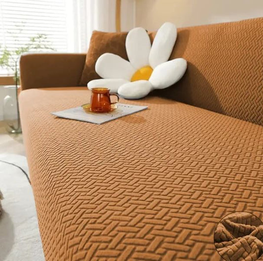 Jacquard Stripe Sofa Cover - Copper