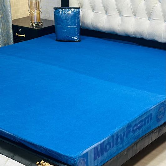 Water Proof Mattress Protector - Blue Terry Cotton Stuff