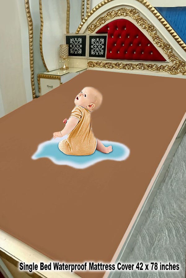 Water Proof Mattress Protector -  Brown Terry Cotton Stuff