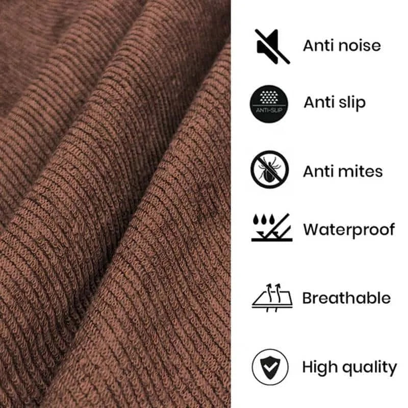 2 Side Waterproof Zipper Mattress Cover -brown