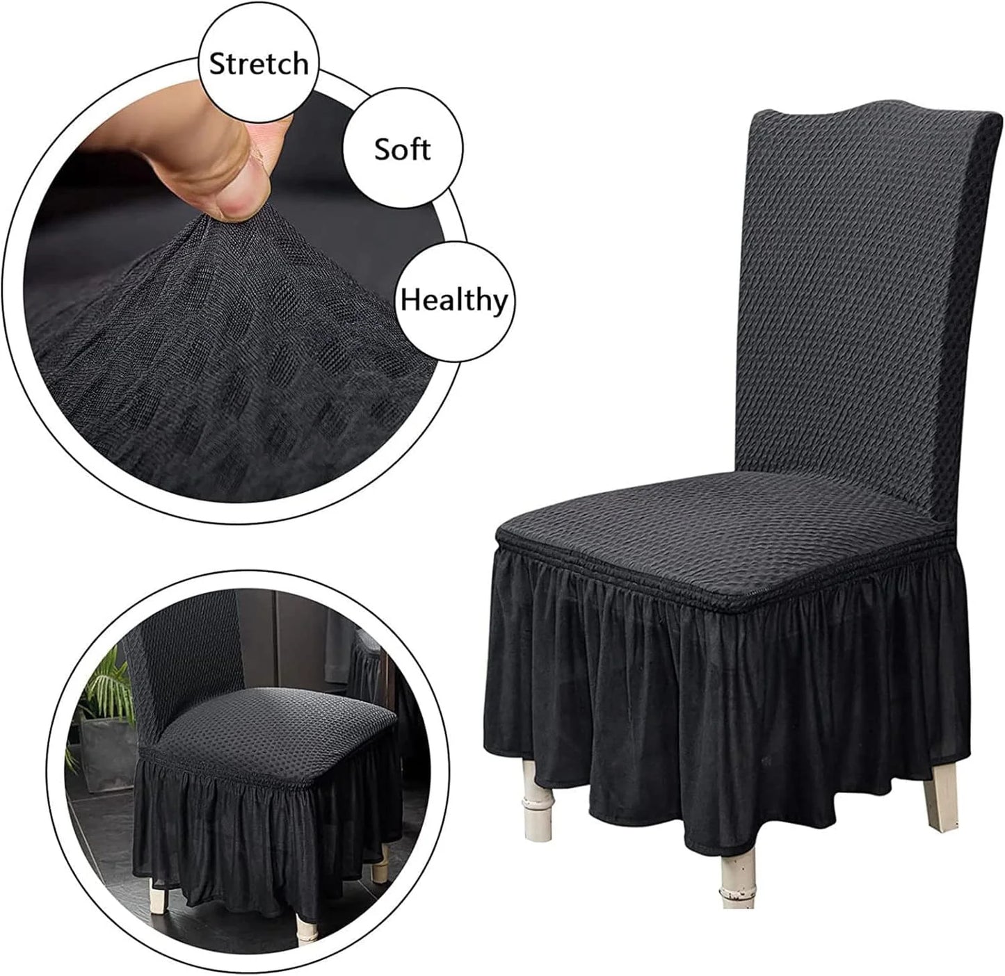 Chair Cover in Micro Mash Stuff - Black