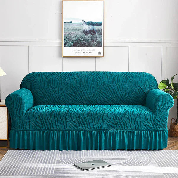 Zebra Velvet Sofa Covers - Zinc