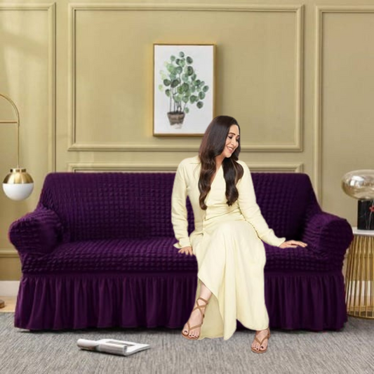 Turkish Bubble Fabric Sofa Cover - Purple
