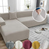 L Shape Stripe Velvet Sofa Covers - Fitted Style