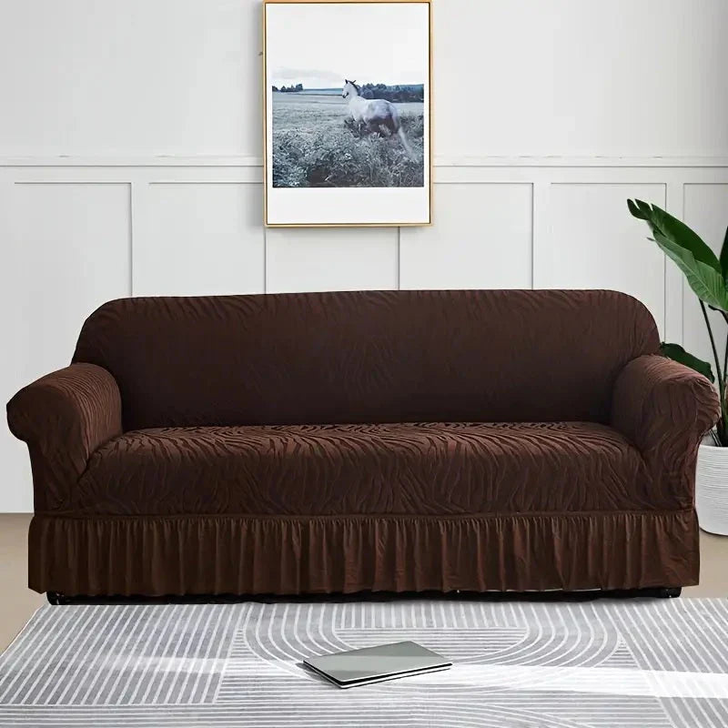 Zebra Velvet Sofa Covers -Brown